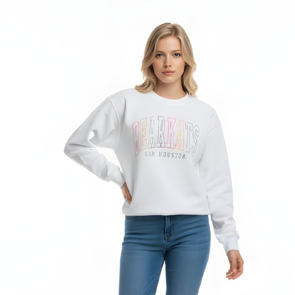 Gildan White‎ Cutoff Sweater Small Petite